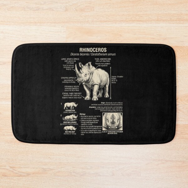 Item preview, Rhino Scientific Anatomy Biology Animal Lover designed and sold by Kimberley King Art  King Art.