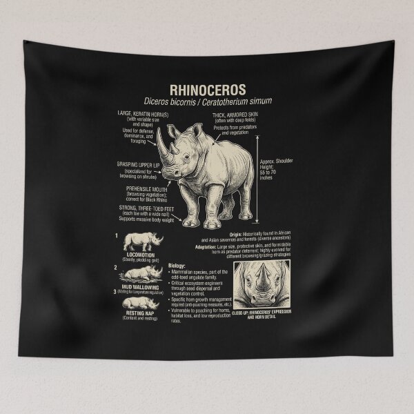 Item preview, Rhino Scientific Anatomy Biology Animal Lover designed and sold by Kimberley King Art  King Art.