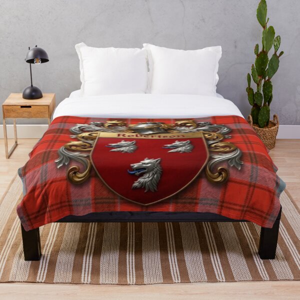 Aperçu de l'œuvre Écusson Robertson 3D et tartan vieilli créée et vendue par Kirrindy Designs.