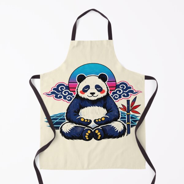Item preview, Neon Retro Synthwave Ukiyo‑E Zen Panda designed and sold by KungPowUnicorn.