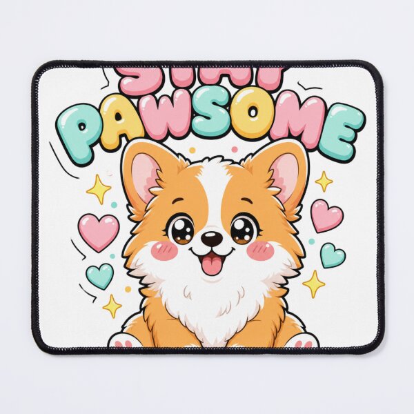 Item preview, Stay Pawsome Kawaii Corgi Dog Saying designed and sold by BoosterShop.