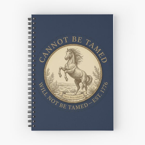 Item preview, Cannot Be Tamed Wild Mustang Club Humor Badge designed and sold by CalmCapy Co.
