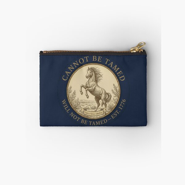 Item preview, Cannot Be Tamed Wild Mustang Club Humor Badge designed and sold by CalmCapy Co.