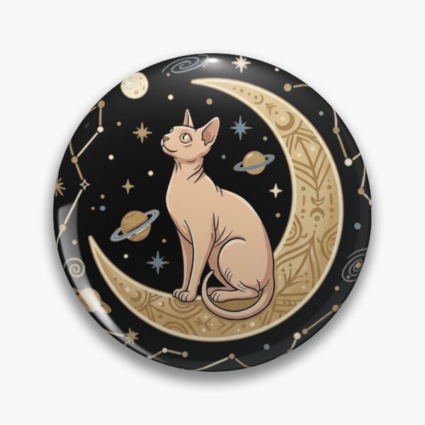 Item preview,  Cosmic Whispers Sphynx Cat Moon Vintry Off designed and sold by VintryOff.