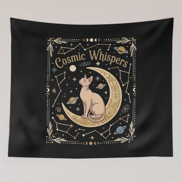 Item preview,  Cosmic Whispers Sphynx Cat Moon Vintry Off designed and sold by VintryOff.