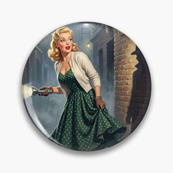 Artikelvorschau, Vintage Noir Pin-Up Girl Mystery Alley Wall Art entworfen und verkauft von Vincent-68.