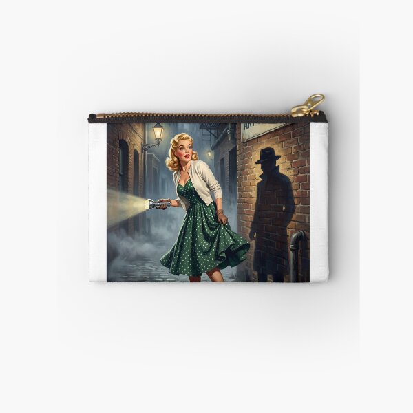 Item preview, Vintage Noir Pin-Up Girl Mystery Alley Wall Art designed and sold by Vincent-68.