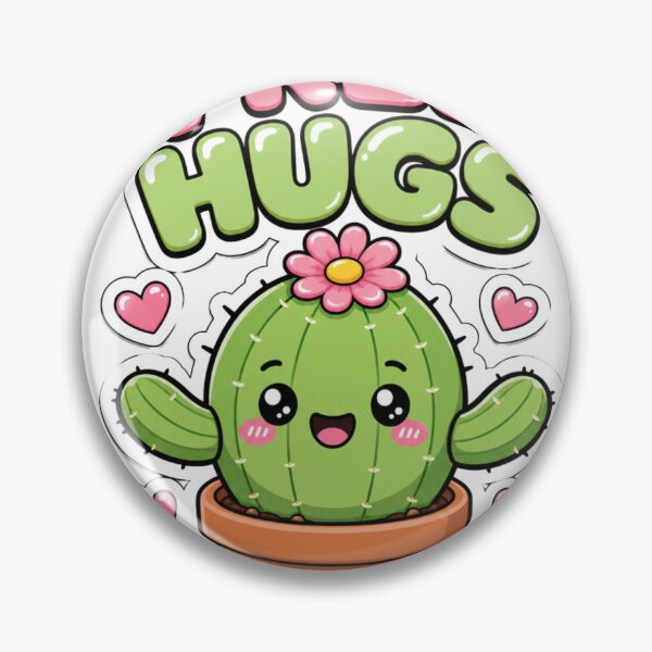 Item preview, Free Hugs Kawaii Cactus Plant Saying designed and sold by BoosterShop.