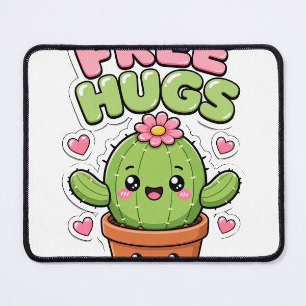 Item preview, Free Hugs Kawaii Cactus Plant Saying designed and sold by BoosterShop.