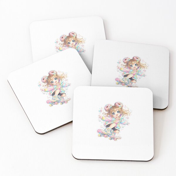 Item preview, Donut Skate Girl – Sweet Street Kawaii Sticker designed and sold by blossomfun.