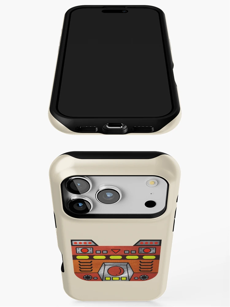 Aperçu 3 sur 4. Coque iPhone avec l'œuvre Robot Racer: Mighty-Man créée et vendue par The Nostalgia Vault.