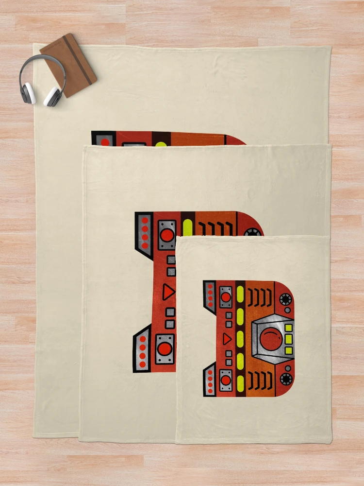 Thumbnail 5 of 6, Throw Blanket, Robot Racer: Mighty-Man designed and sold by The Nostalgia Vault.
