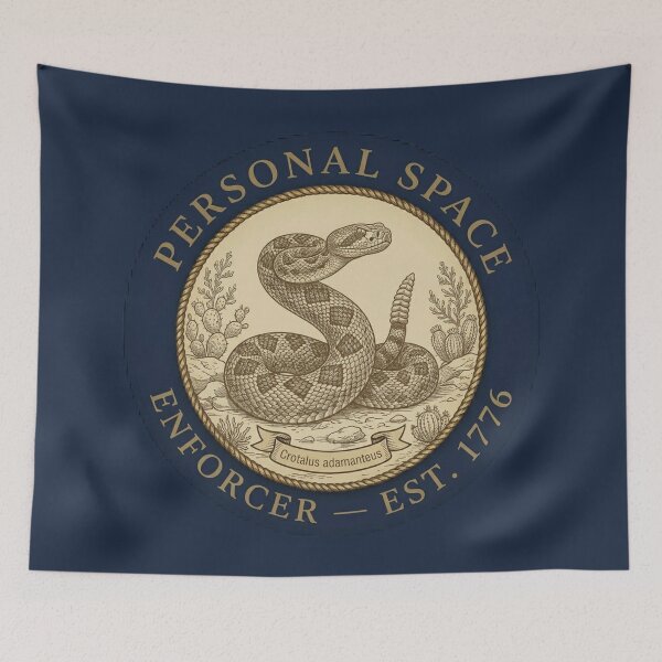 Item preview, Personal Space Enforcer Rattlesnake Club Humor Badge designed and sold by CalmCapy Co.