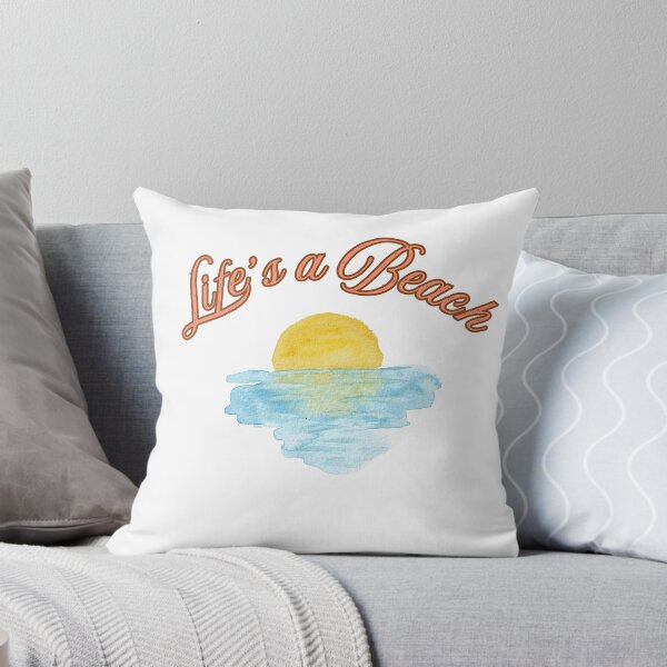 Item preview, Life's A Beach Cute Watercolor Summer Sunset Art designed and sold by mayacreations7.