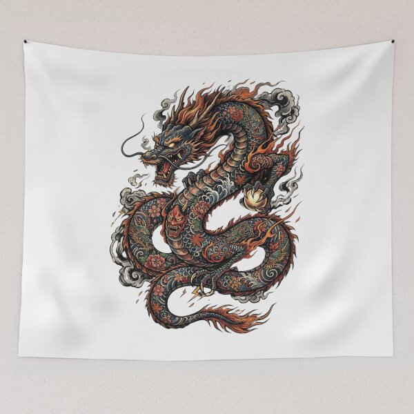 Item preview, Japanese Tattoo dragon design designed and sold by LOVEARTDESIGN.