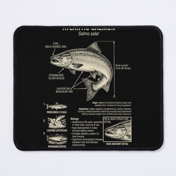 Item preview, Salmon Scientific Anatomy Biology Animal Lover designed and sold by Kimberley King Art  King Art.