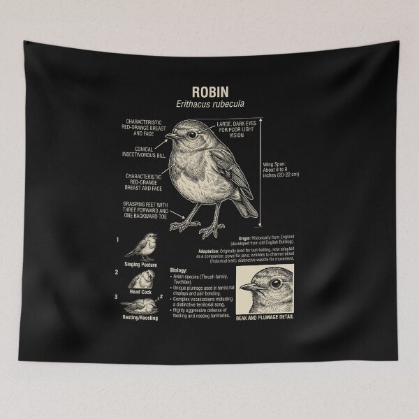 Item preview, Robin Scientific Anatomy Ornithology Animal Lover designed and sold by Kimberley King Art  King Art.