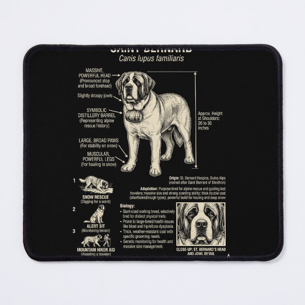 Item preview, Saint Bernard Scientific Anatomy Biology Dog Lover designed and sold by Kimberley King Art  King Art.