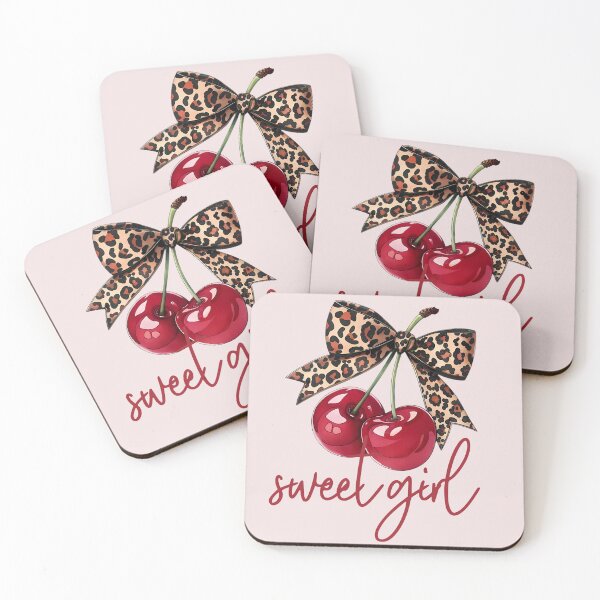 Item preview, Leopard Bow Cherry Sweet Girl Coquette Aesthetic designed and sold by MOCKAB.