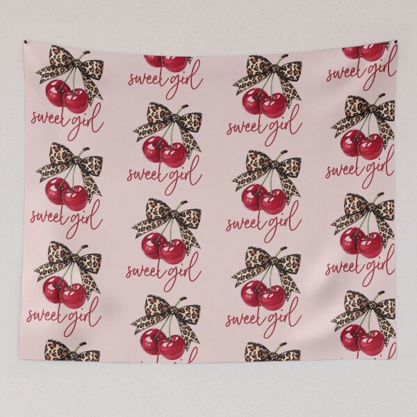 Item preview, Leopard Bow Cherry Sweet Girl Coquette Aesthetic designed and sold by MOCKAB.
