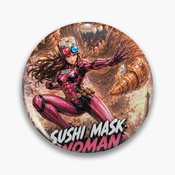 Item preview, SUSHI MASK WOMAN NEO: Battle of the Croissant Kaiju designed and sold by Japan Cyberpunk Universe & Surreal Characters.