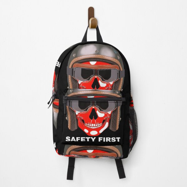 Item preview, Safety First Vintage Motorcycle Helmet Red Skull Hand Drawn Art designed and sold by Rhapsodic1290.