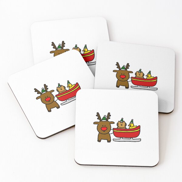 Item preview, a Cat and a Duck with Rudolph designed and sold by superbaechoo.
