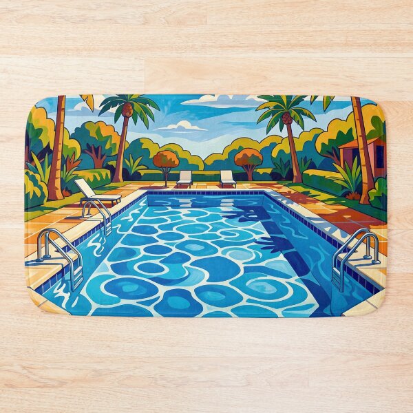 Artikelvorschau, Schwimmbad im Stil von David Hockney entworfen und verkauft von Vicky Brago-Mitchell®.