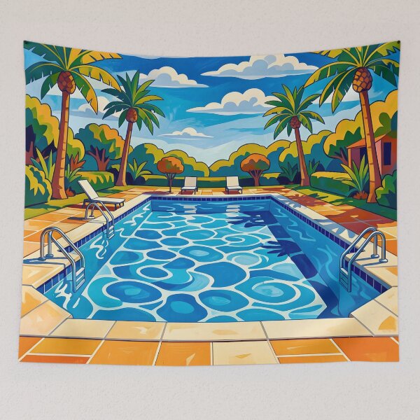 Item preview, Swimming Pool David Hockney Style designed and sold by Vicky Brago-Mitchell®.