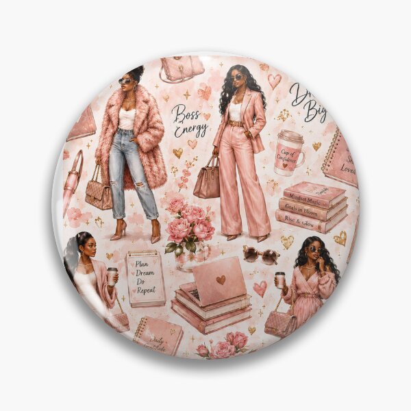 Artikelvorschau, Blush Black Girl Boss Pattern entworfen und verkauft von K3DreamKreations .