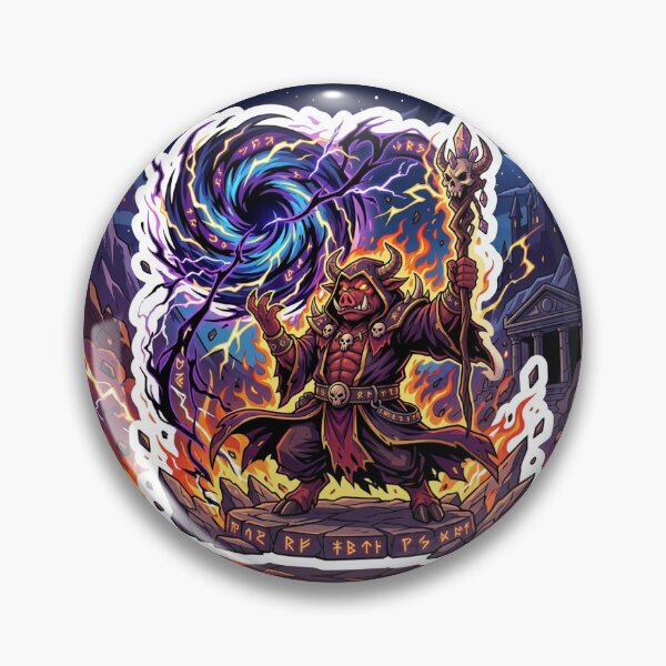 Item preview, Demon Pig Sorcerer Sticker Anime Dark Magic Warlock designed and sold by uegi.