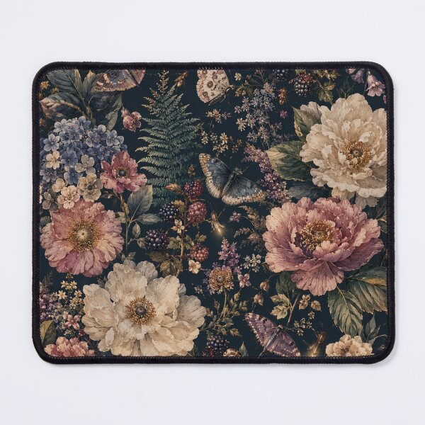 Item preview, Midnight Botanical Symphony – Vintage Floral, Butterflies & Fireflies Seamless Pattern designed and sold by Siti Hoiriyah.