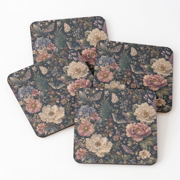 Item preview, Midnight Botanical Symphony – Vintage Floral, Butterflies & Fireflies Seamless Pattern designed and sold by Siti Hoiriyah.