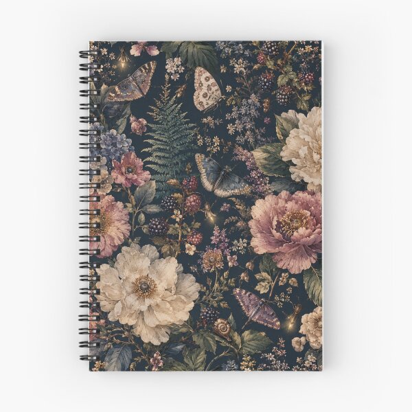 Item preview, Midnight Botanical Symphony – Vintage Floral, Butterflies & Fireflies Seamless Pattern designed and sold by Siti Hoiriyah.