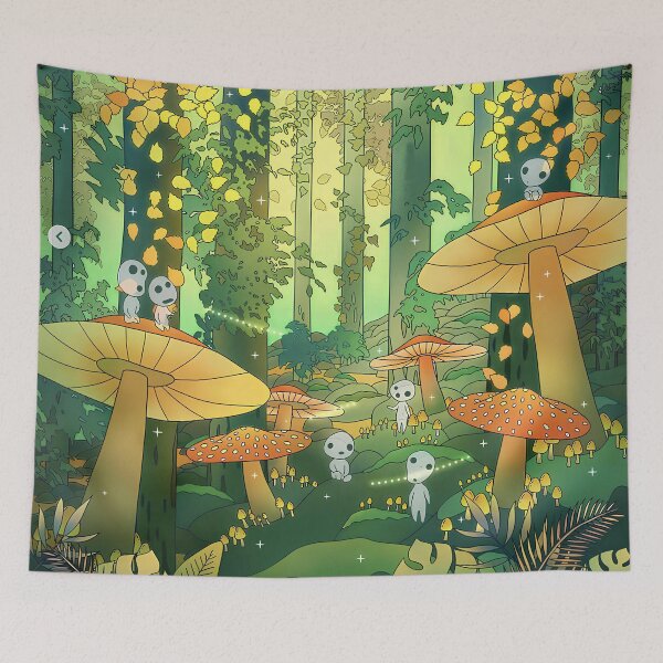 Item preview, Cute kawaii spirits [[momonokes]] inside -%[ghiblis]%- forest aways designed and sold by kuumeiji.
