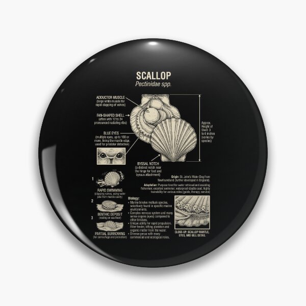 Item preview, Scallop Scientific Anatomy Biology Animal Lover designed and sold by Kimberley King Art  King Art.