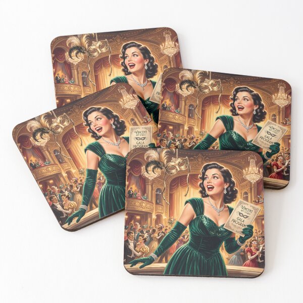Item preview, Vintage Masquerade Gala Glamour Art Print designed and sold by Vincent-68.