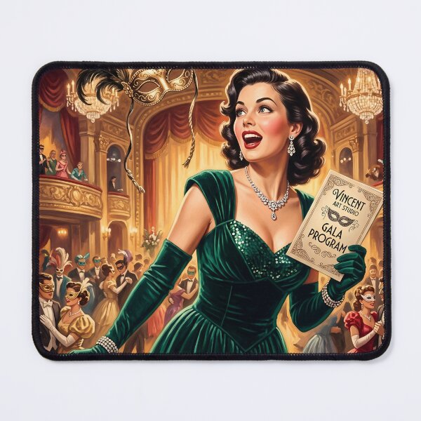 Item preview, Vintage Masquerade Gala Glamour Art Print designed and sold by Vincent-68.