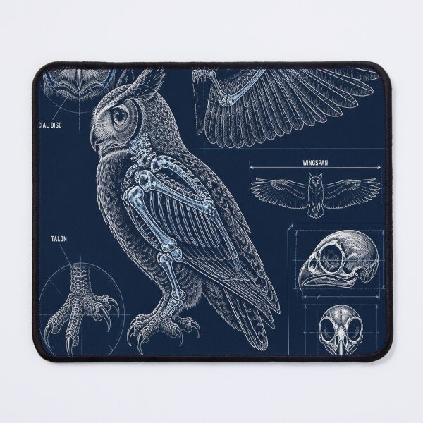 Item preview, Great Horned Owl Blueprint Anatomy T-Shirt, Owl Skeleton Schematic Tee, Birds of Prey Technical Drawing Shirt, Navy Blue Birdwatcher Gift, Facial Disc Diagram designed and sold by SunnyDesign82.