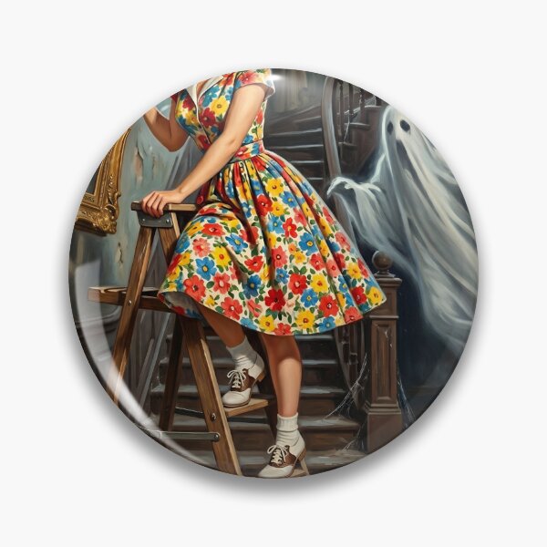 Item preview, Haunted Retro Pin-up Girl Spooky Vintage Art designed and sold by Vincent-68.