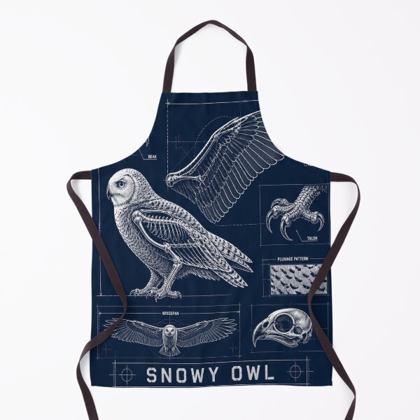 Item preview, Snowy Owl Blueprint Anatomy T-Shirt, Owl Skeleton Schematic Tee, Birds of Prey Technical Drawing Shirt, Navy Blue Birdwatcher Gift, Plumage Pattern Diagram designed and sold by SunnyDesign82.