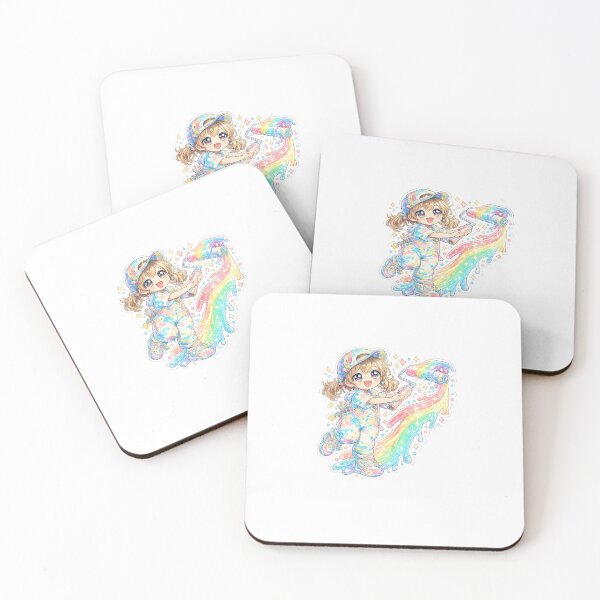 Item preview, Paint Splash Artist Girl – Rainbow Creativity Kawaii Sticker designed and sold by blossomfun.