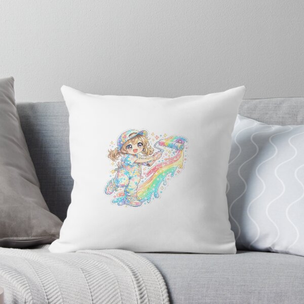 Item preview, Paint Splash Artist Girl – Rainbow Creativity Kawaii Sticker designed and sold by blossomfun.