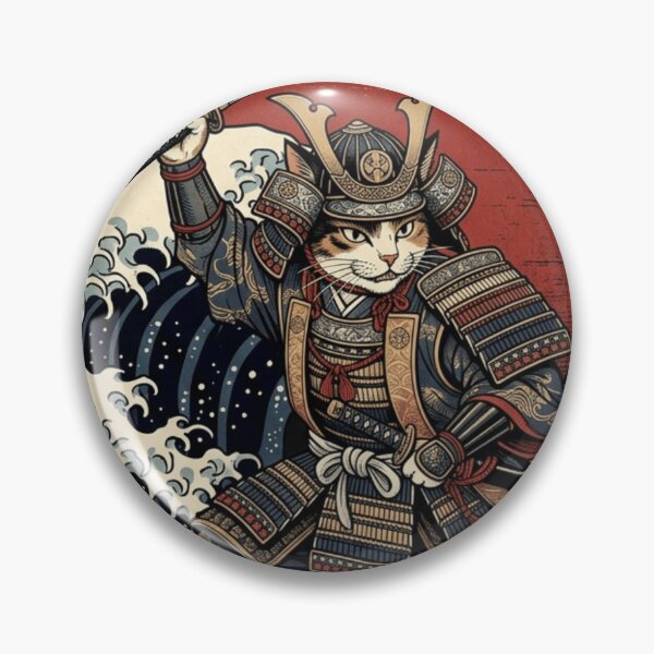 Item preview, Samurai Cat Rising Against The Great Wave - Japanese Ukiyo-e Warrior Art designed and sold by vekotpu.