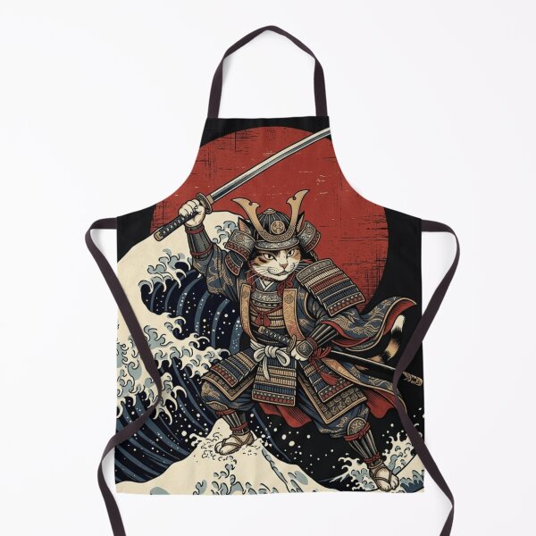 Item preview, Samurai Cat Rising Against The Great Wave - Japanese Ukiyo-e Warrior Art designed and sold by vekotpu.