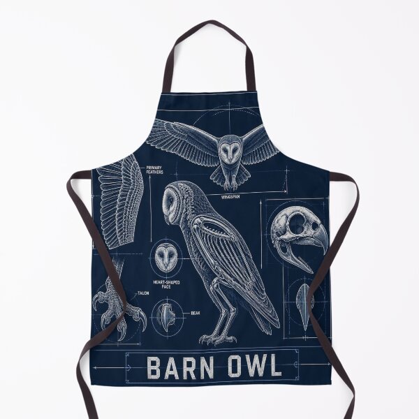 Item preview, Barn Owl Blueprint Anatomy T-Shirt, Owl Skeleton Schematic Tee, Birds of Prey Technical Drawing Shirt, Navy Blue Birdwatcher Gift, Heart-Shaped Face Diagram designed and sold by SunnyDesign82.