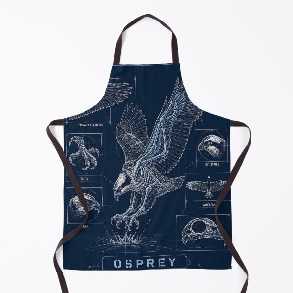 Item preview, Osprey Blueprint Anatomy T-Shirt, Osprey Skeleton Schematic Tee, Birds of Prey Technical Drawing Shirt, Navy Blue Angler Birdwatcher Gift, Eye Stripe Diagram designed and sold by SunnyDesign82.