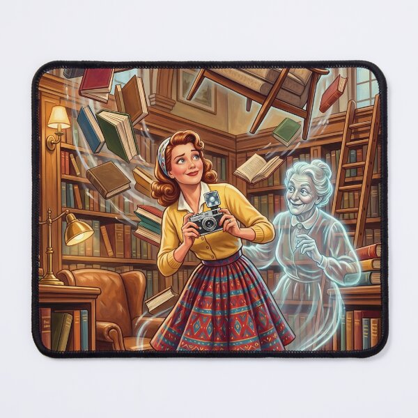 Item preview, Vintage Library Ghost Photographer Fantasy Art designed and sold by Vincent-68.