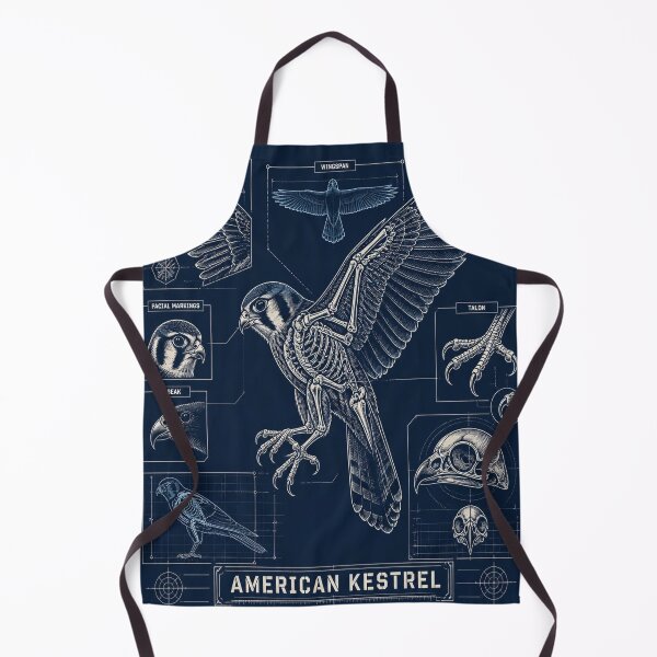 Item preview, American Kestrel Blueprint Anatomy T-Shirt, Kestrel Skeleton Schematic Tee, Birds of Prey Technical Drawing Shirt, Navy Blue Birdwatcher Gift, Facial Markings Diagram designed and sold by SunnyDesign82.