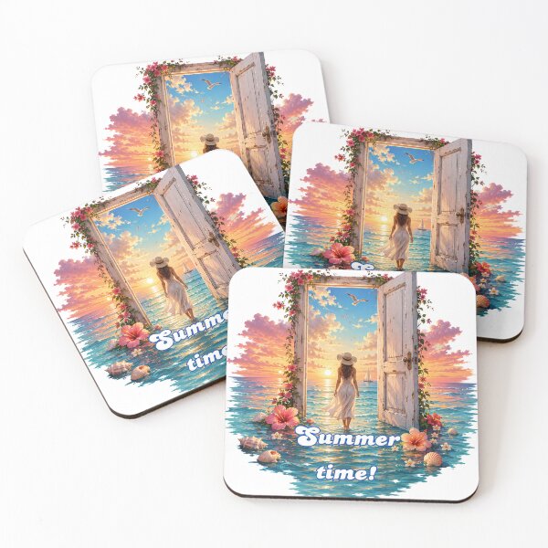 Item preview, Open the Door to Summer | Dreamy Ocean Sunset Beach Art designed and sold by VariusDesigns.